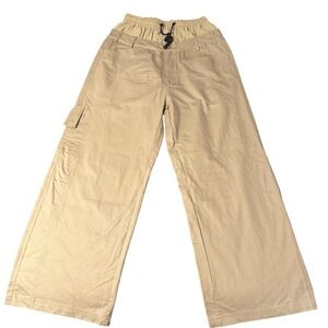 American Stitch Baggy Cargo Boxer Pants Mens Size L Beige Wide Leg Streetwear